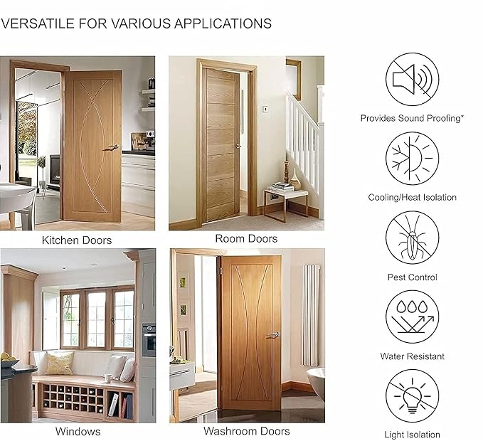 Door Bottom Sealing Strip Guard for Home | (39 inches, Pack of 3) | Door Stoppers | Door Seal | Door Closers | Sound-Proof Reduce Noise Energy Saving Weather Stripping | Waterproof (Brown/Black)
