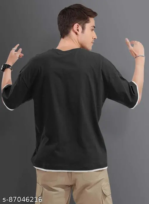 Black Oversized T Shirt For Men/ Over Size T Shirt For Men/ T Shirts/ T Shirts Men Cotton Blend T Shirt/ T Shirt/ T Shirt For Men/ Oversized T Shirt