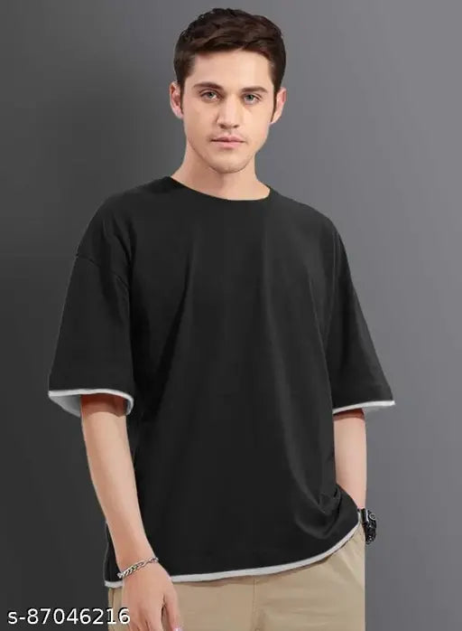 Black Oversized T Shirt For Men/ Over Size T Shirt For Men/ T Shirts/ T Shirts Men Cotton Blend T Shirt/ T Shirt/ T Shirt For Men/ Oversized T Shirt